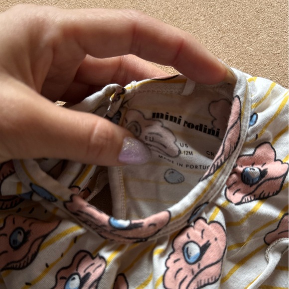 Mini Rodini oyster print ruffle neck top and leggings - Picture 3 of 4